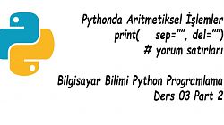 Bilgisayar Bilimi Python Programlama Ders 03 İfadeler Ve Aritmetik İşlemler Part 02