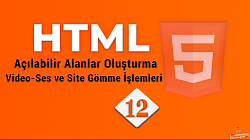 HTML Sitede Açılabilir Alanlar Oluşturma, Video-Ses Oynatma, Site Gömme!