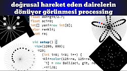 processing, doğrusal hareket eden toplar