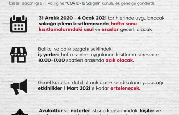 81 il valiliğine COVID-19 salgını konulu ek genelge