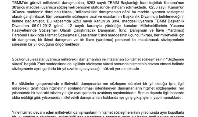 TBMM’den ‘tazminat’ iddiasına yalanlama